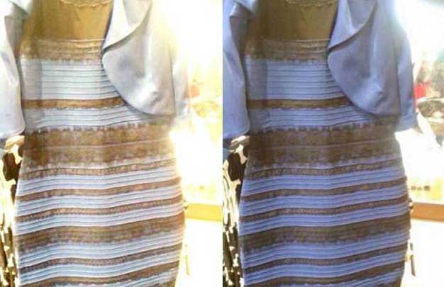 bu elbise mavi mi, beyaz mı